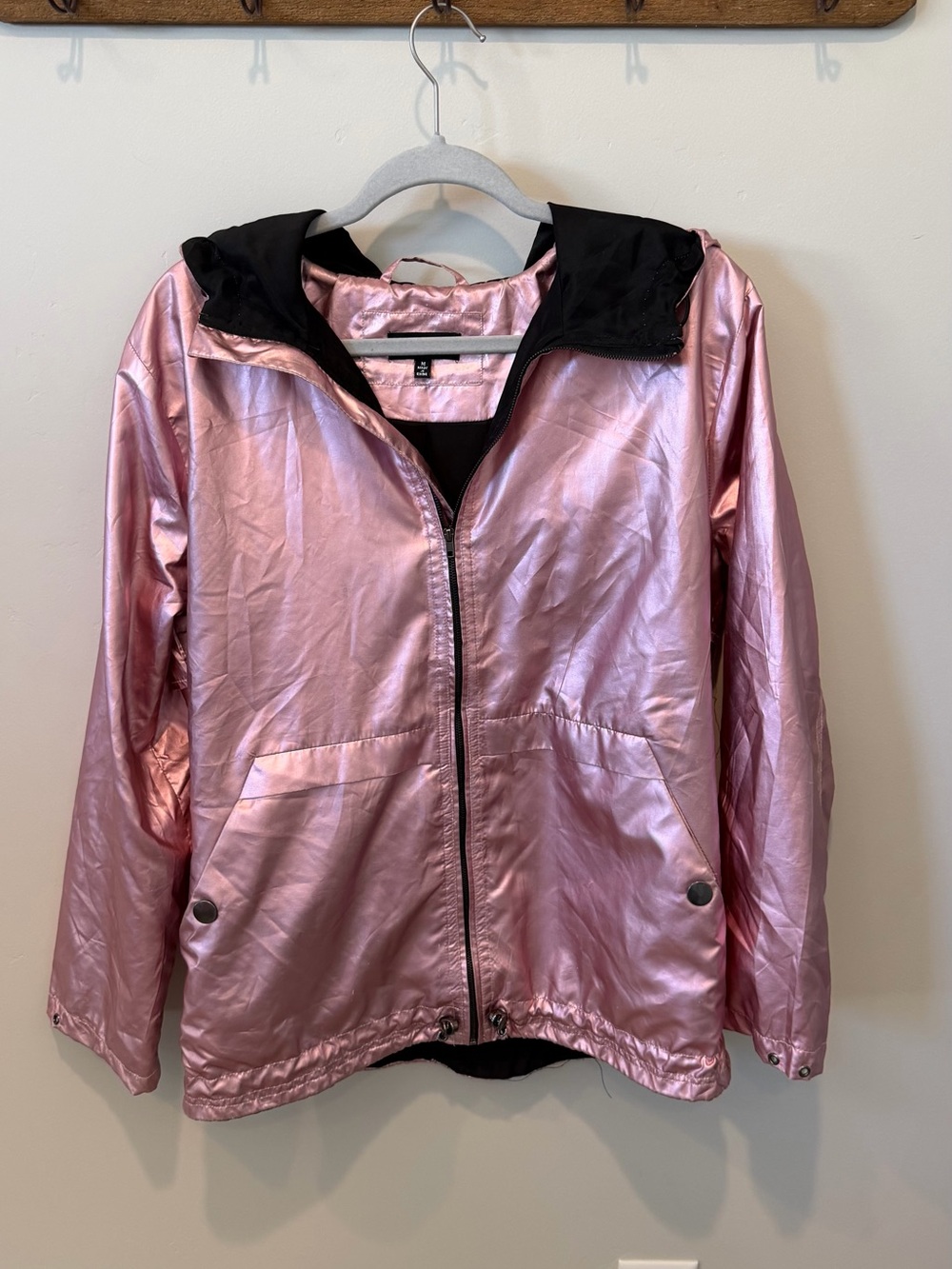 Rue 21 Women’s Metallic Pink Hooded Jacket - Lightweight Coat